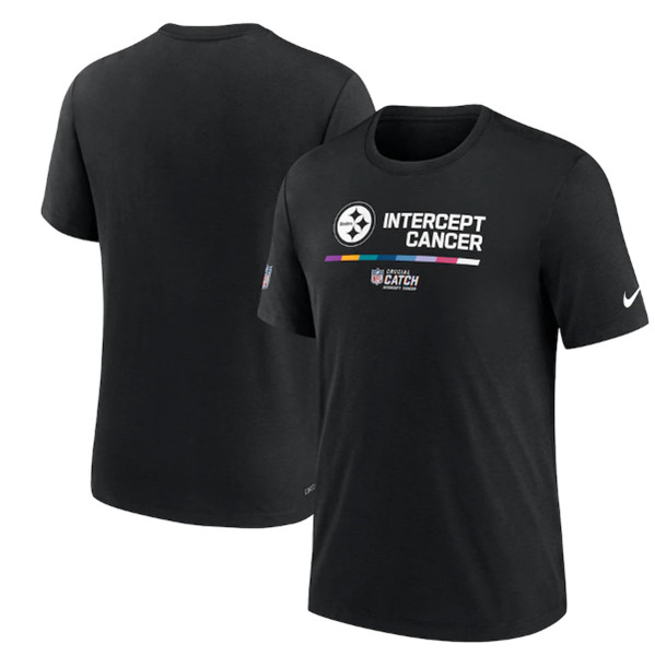 Men's Pittsburgh Steelers Black 2022 Crucial Catch Performance T-Shirt
